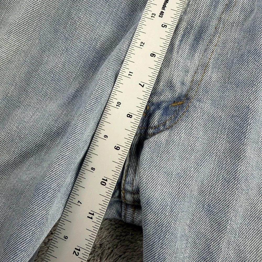 Levis Jeans Mens 34x30.5 Blue Light Wash Straight‎ Leg Mid Rise